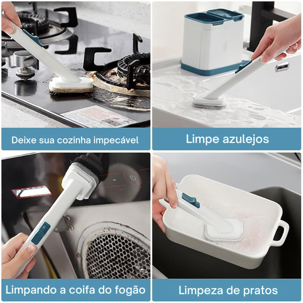 AmazeBrush Kit - Escova Dispenser de Detergente (+ 20 Esponjas de Brinde)