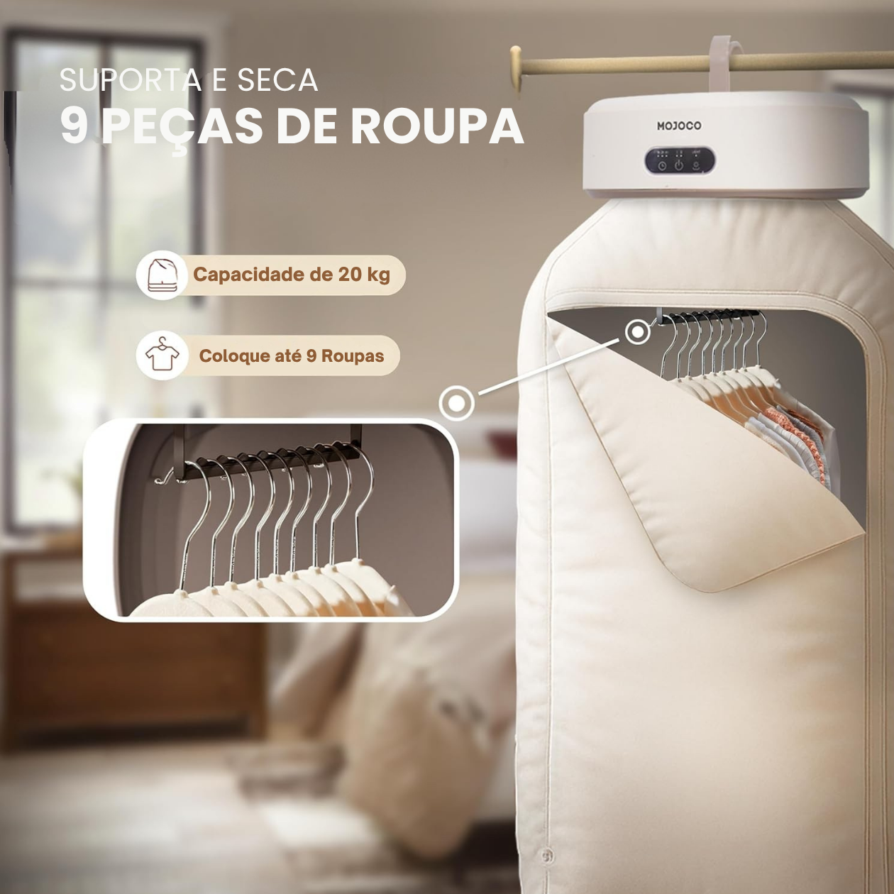 (PROMO INVERNO) Secador de Roupas Portátil – Compacto, Silencioso e Rápido