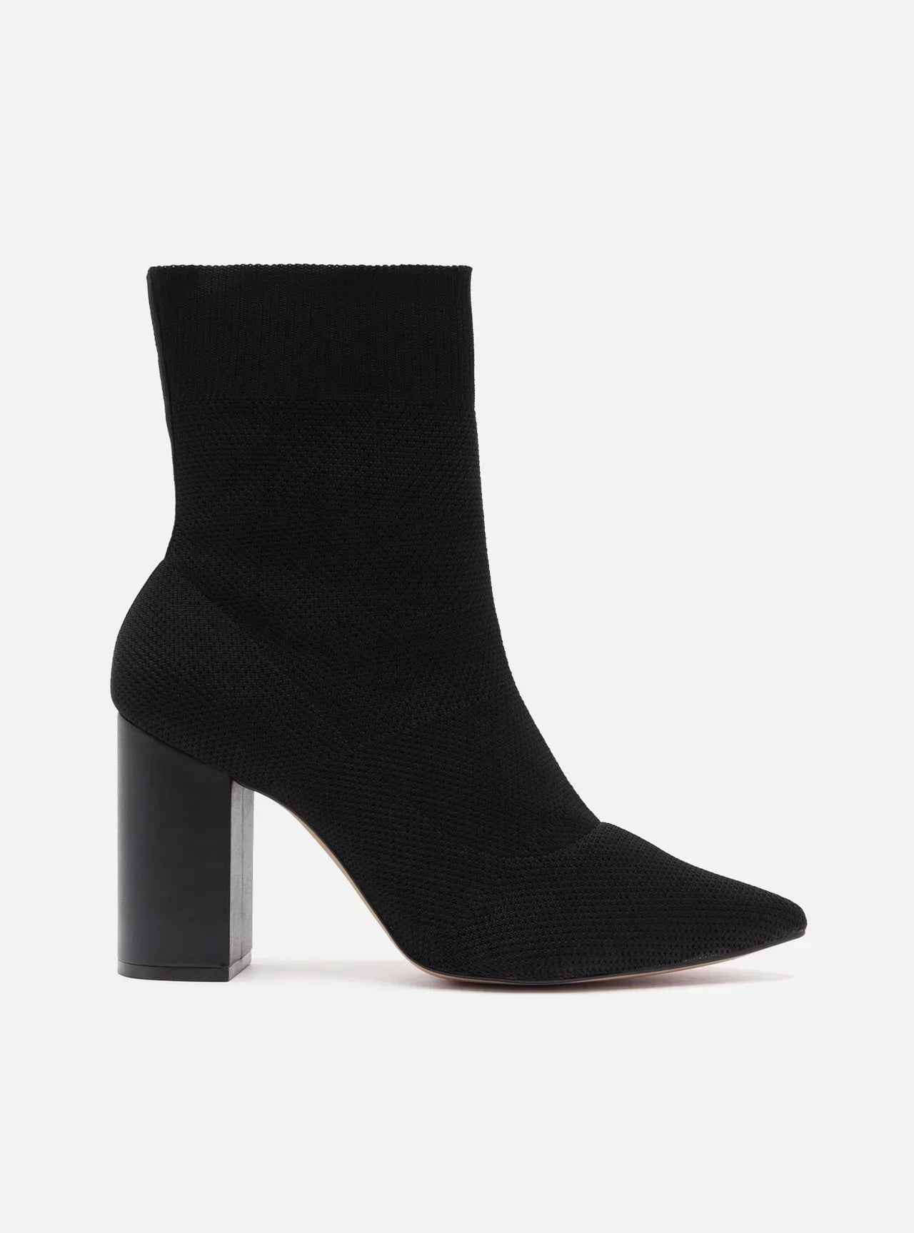 Skinny Boot Preta Knit Salto Bloco Helena