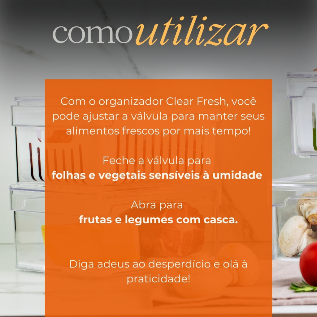 (Compre 3 LEVE 6) Organizadores em Acrílico 2,2 Litros  para Alimentos Vegetais Cozinha'