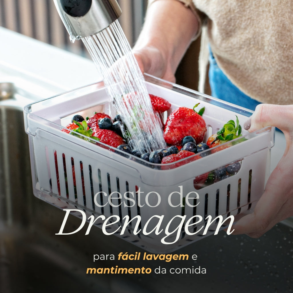 (Compre 3 LEVE 6) Organizadores em Acrílico 2,2 Litros  para Alimentos Vegetais Cozinha'