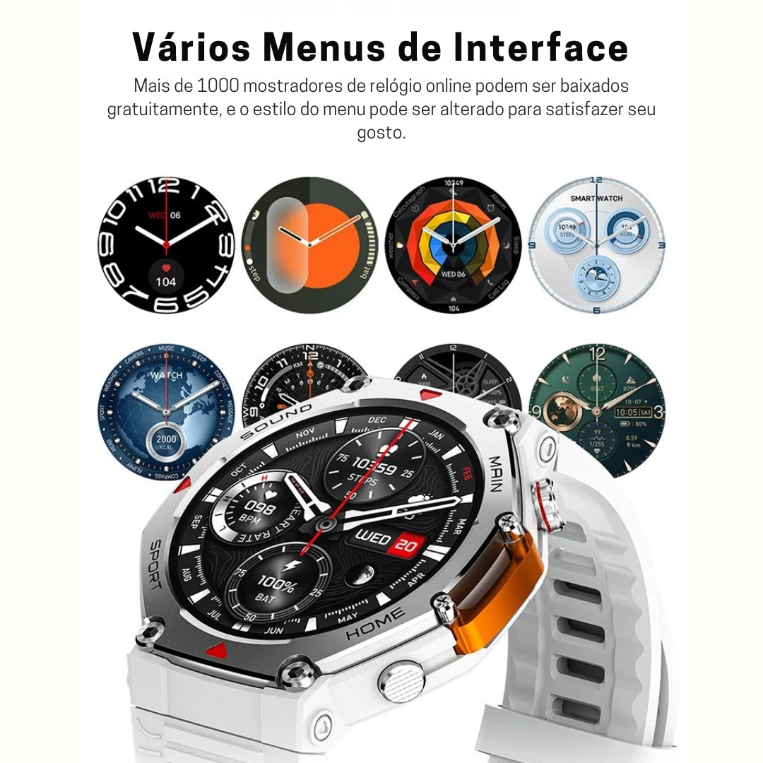 M-Rex4 (Últra Resistente) - SmartWatch Inteligente a Prova d'água e Tecnologia Militar