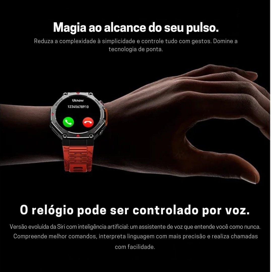 M-Rex4 (Últra Resistente) - SmartWatch Inteligente a Prova d'água e Tecnologia Militar