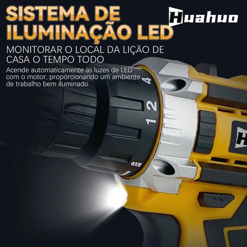(MÊS DOS PAIS) Parafusadeira e Furadeira Premium 26V + 2 Bateria de Brinde