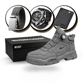 [Oferta de Mês dos Pais] Kit Bota Militar Warrior Masculina de Couro Legitimo + 3 BRINDES: Cinto, Relógio e Carteira