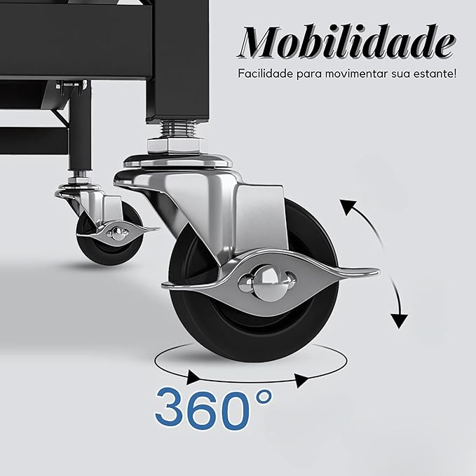 (Oferta Especial) Prateleira Dobrável 5 em 1 com Rodinhas + Brinde Grátis