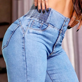 Kit 2 Calças Jeans Flare Modeladora de Cintura Alta