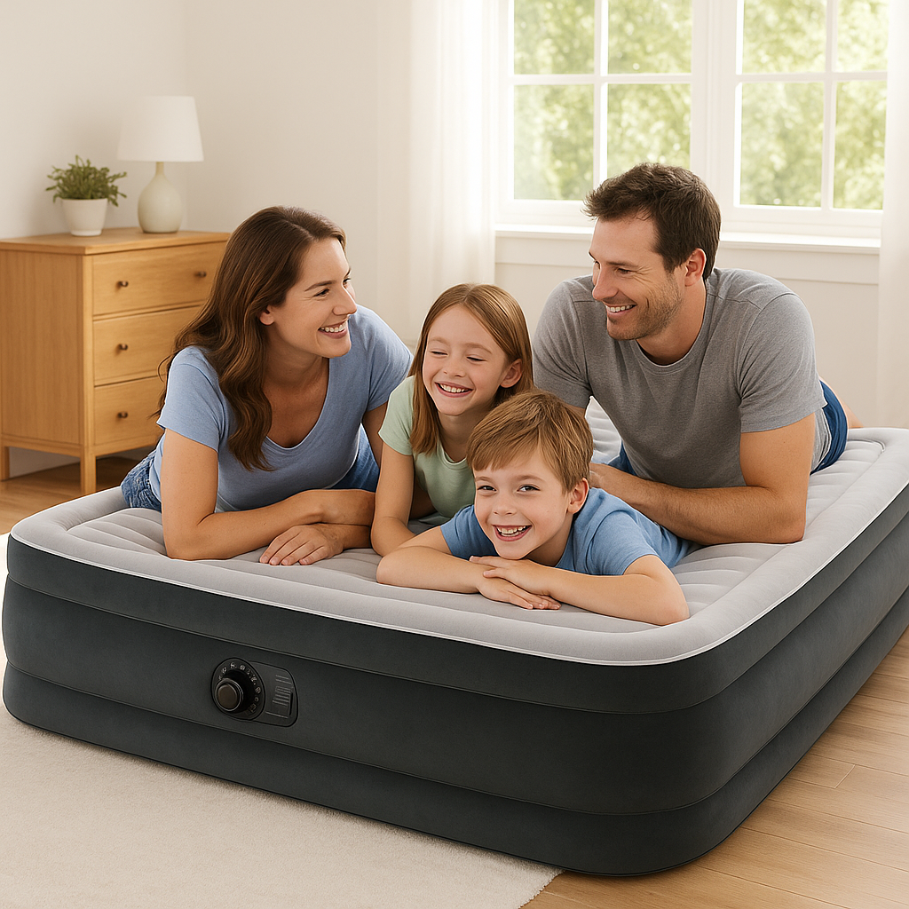 [Últimas Unidades] Colchão Inflável Casal com Bomba Elétrica Interna – Suporta 280kg com Conforto DuraBeam®