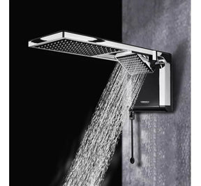 (SOMENTE HOJE) Chuveiro Elétrico De Parede Lorenzetti Acqua Ultra Duo Flex Preto Cromado 6800w 127/220v