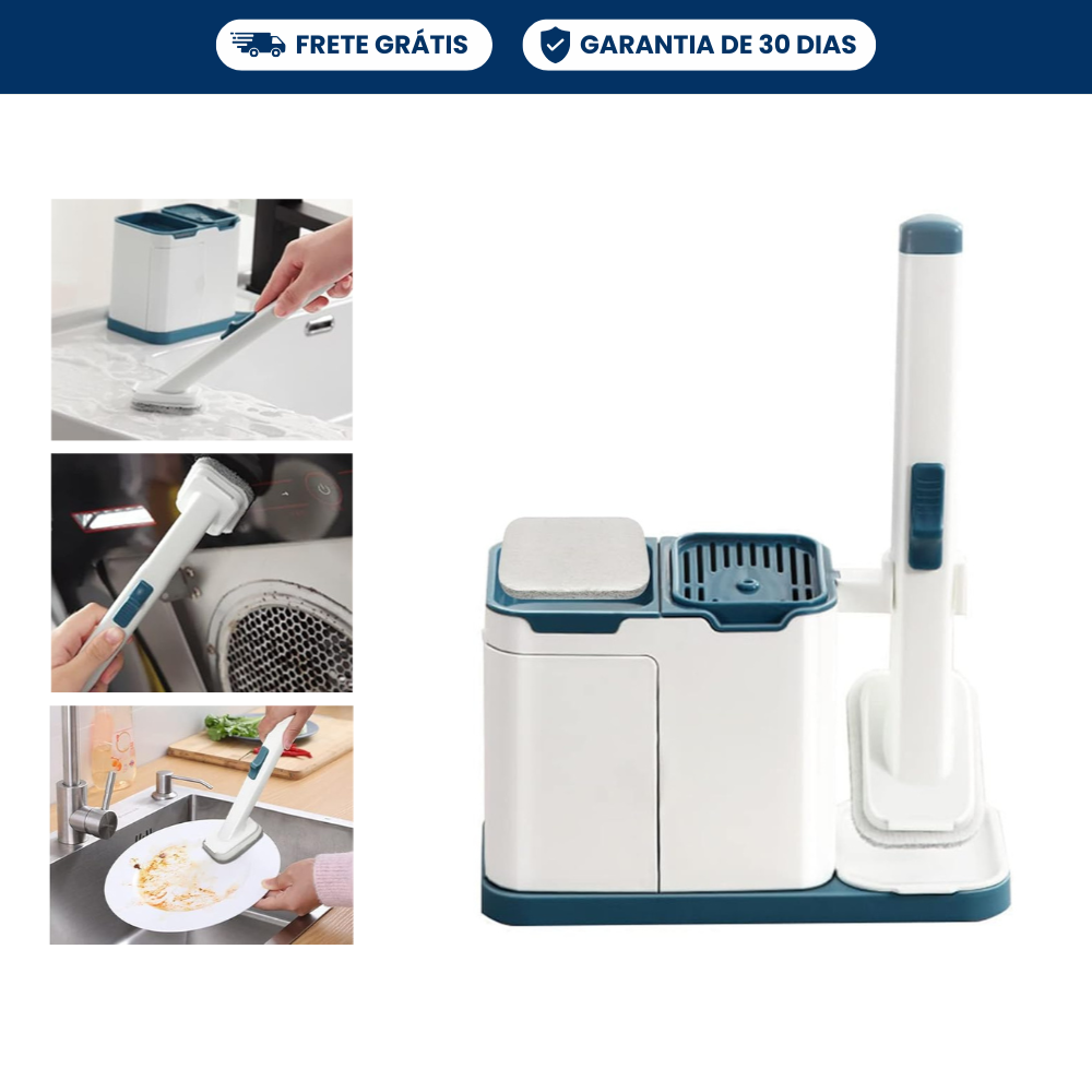 AmazeBrush Kit - Escova Dispenser de Detergente (+ 20 Esponjas de Brinde)
