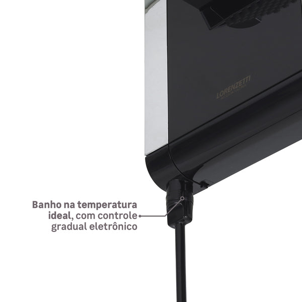 (SOMENTE HOJE) Chuveiro Elétrico De Parede Lorenzetti Acqua Ultra Duo Flex Preto Cromado 6800w 127/220v