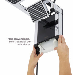 (SOMENTE HOJE) Chuveiro Elétrico De Parede Lorenzetti Acqua Ultra Duo Flex Preto Cromado 6800w 127/220v