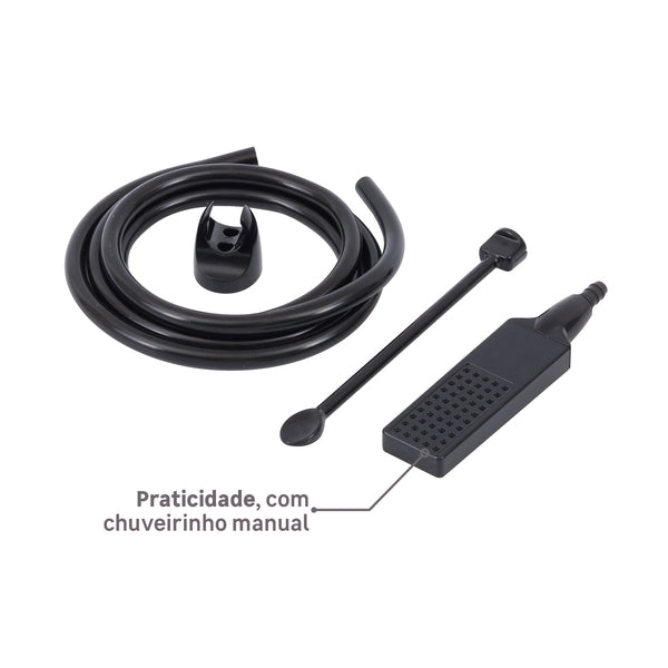 (SOMENTE HOJE) Chuveiro Elétrico De Parede Lorenzetti Acqua Ultra Duo Flex Preto Cromado 6800w 127/220v