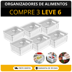 (Compre 3 LEVE 6) Organizadores em Acrílico 2,2 Litros  para Alimentos Vegetais Cozinha'