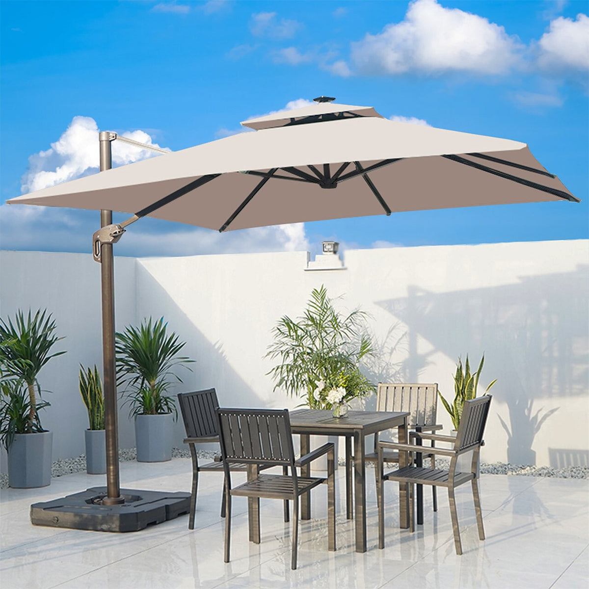 Ombrelone Guarda Sol Java Aluminio 3,0 x 3,0  C/ Base 100L