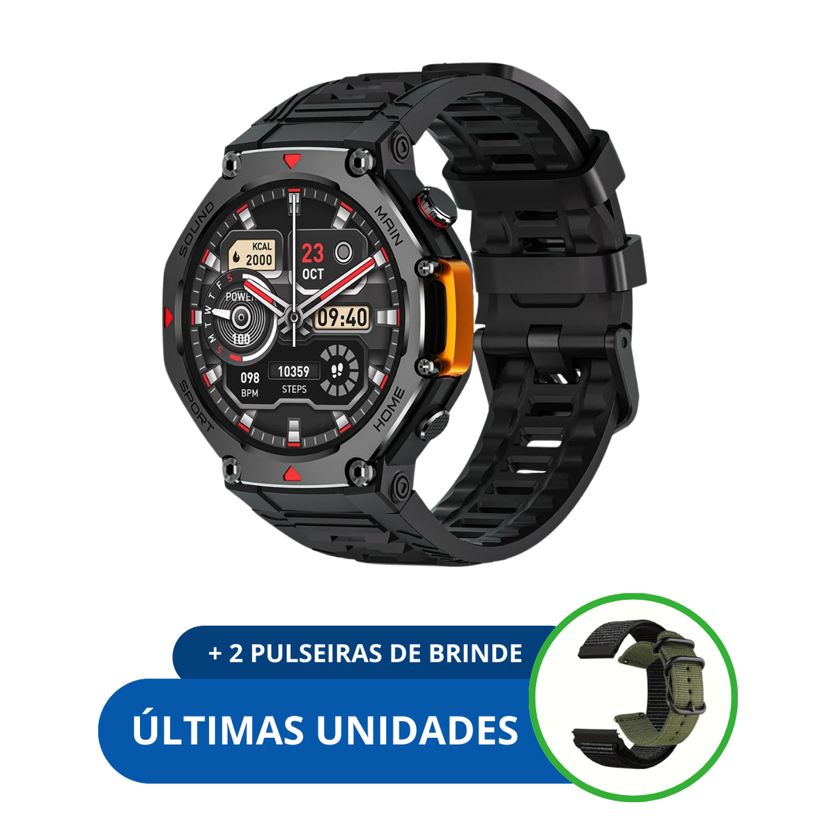 M-Rex4 (Últra Resistente) - SmartWatch Inteligente a Prova d'água e Tecnologia Militar