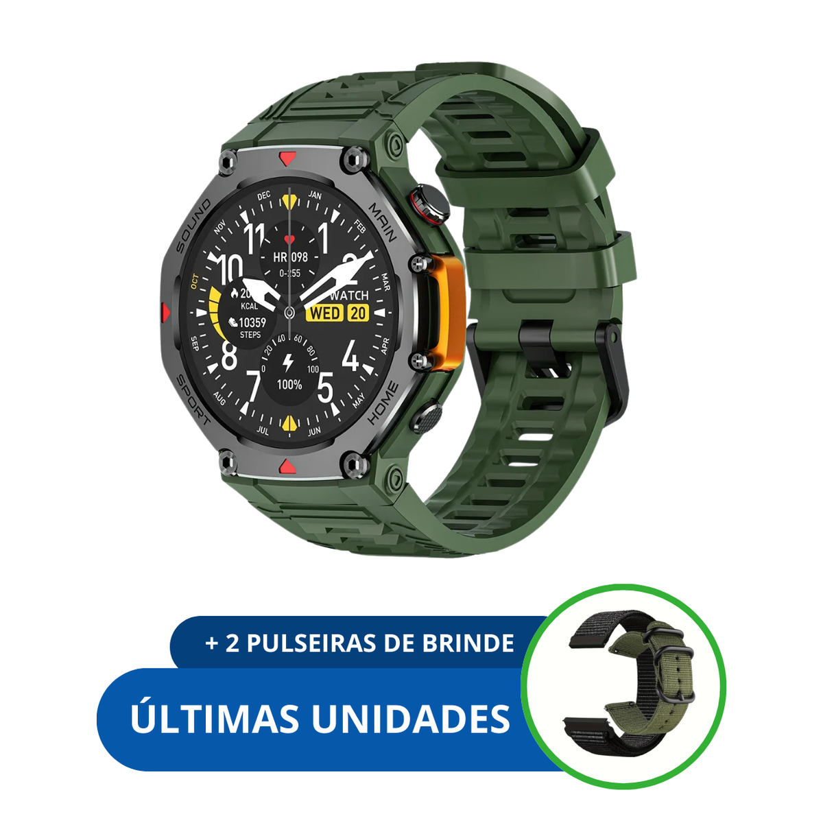 M-Rex4 (Últra Resistente) - SmartWatch Inteligente a Prova d'água e Tecnologia Militar