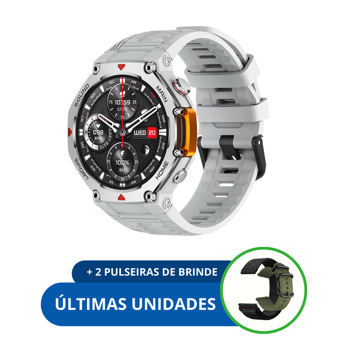 M-Rex4 (Últra Resistente) - SmartWatch Inteligente a Prova d'água e Tecnologia Militar